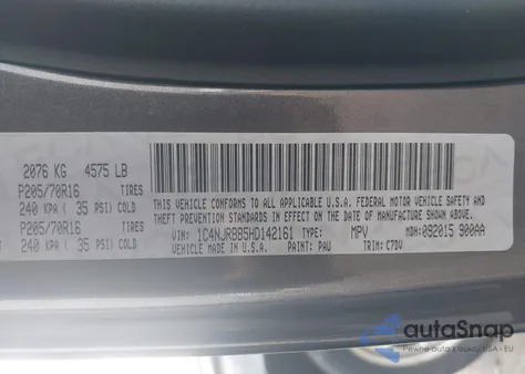 2017 Jeep Patriot Sport 4X4 z USA, uszkodzony, nr VIN 1C4NJRBB5HD142161